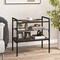 Costway Industrial Entryway Table 3-Tier Sofa Side Table with Removable Panel & Mesh Shelf